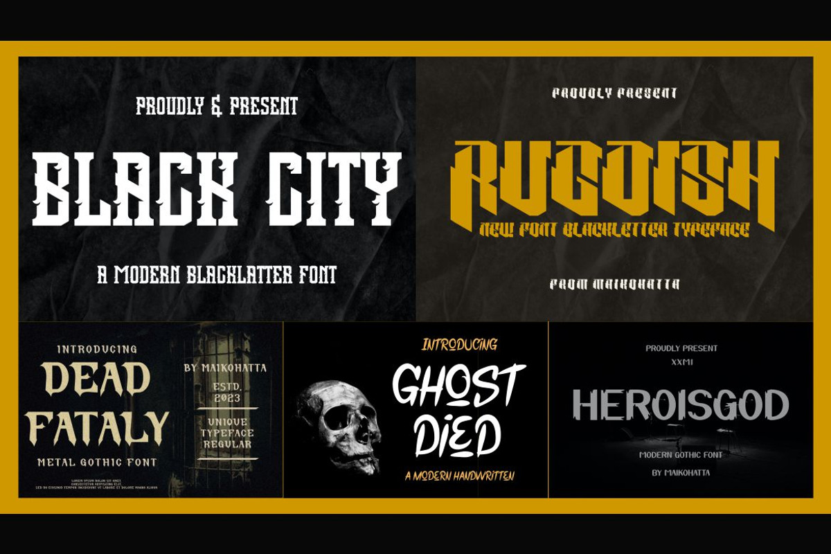 Modern Blackletter Bundle Font, a Blackletter Font by MaikoHatta