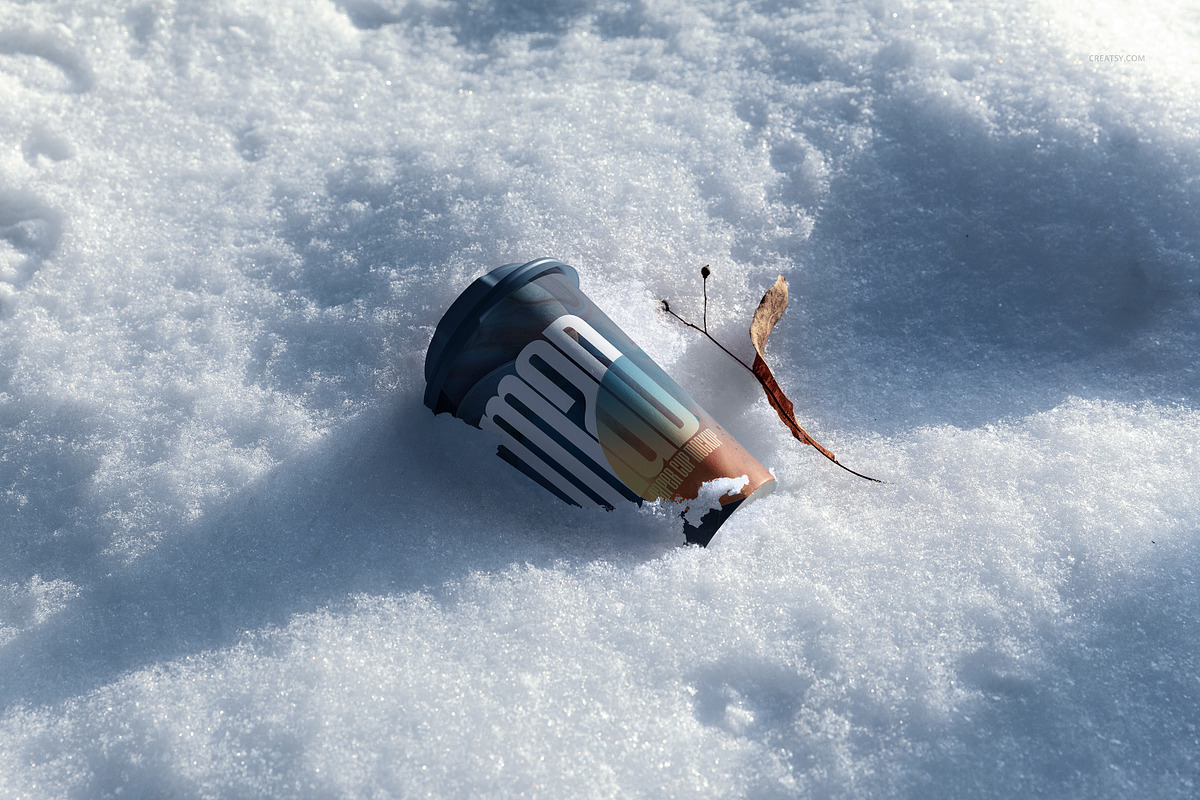 Winter Paper Cup Mockup Set v.5, a Cups & Container Mockup by creatsy5 (Photo 9 of 11)