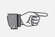 Human finger sign LOOK and HERE, an Illustration by Julia Tim (Thumbnail 4 of 4)
