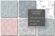 50 Wild flower patterns -Bundle-, a Pattern Graphic by CARROTDESIGN (Thumbnail 2 of 5)