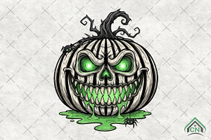 Spooky Pumpkin PNG, an Illustration by Craft Nest