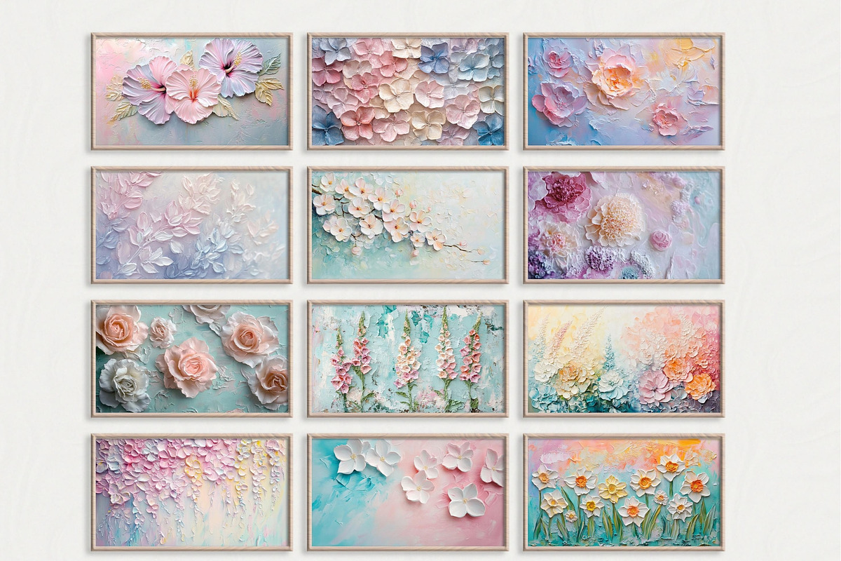 Textural Floral Wall Art Collection, an Illustration by PrintablesByFranklyn (Photo 4 of 10)