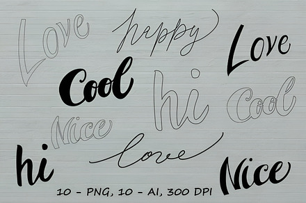 Lettering vector words