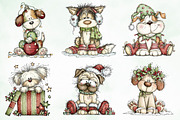 Whimsical Christmas Fluffy Dogs PNG, an Illustration by Creative Art (Thumbnail 4 of 11)