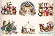 Christmas of Group Farm Animals Bund, an Illustration by CreationArt (Thumbnail 2 of 4)