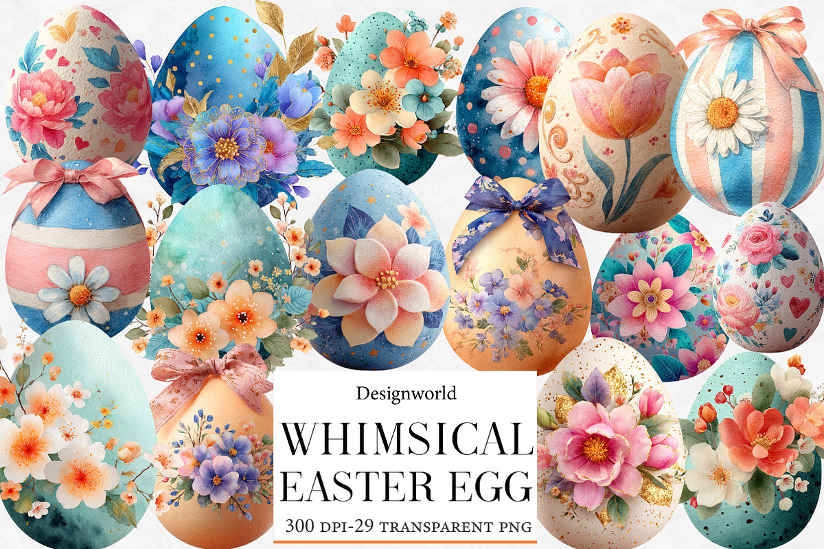 Whimsical Easter Egg Clipart, an Illustration by Designworld (Photo 1 of 5)