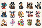 Funky Dressed-Up Animals Sublimation, an Illustration by DreamCafeArt (Thumbnail 3 of 5)