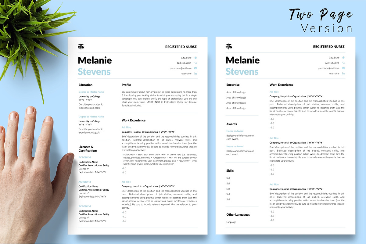 Nurse Resume Template / CV - Melanie, a Resume Template by Templates Design Co. (Photo 3 of 17)