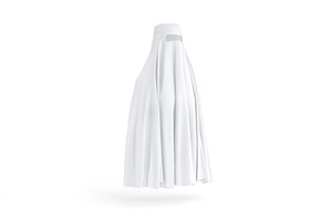 White Women's Muslim Burqa 3D Model