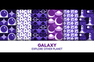 Space seamless patterns, a Technology Illustration by Buch&Bee