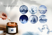 Winter forest watercolor clipart, an Animal Illustration by Color Hugs Art (Thumbnail 4 of 10)
