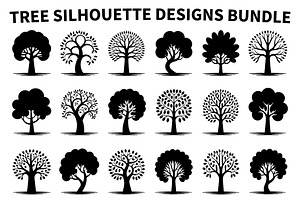 Versatile Tree Vector Silhouettes, an Illustration by hafijul