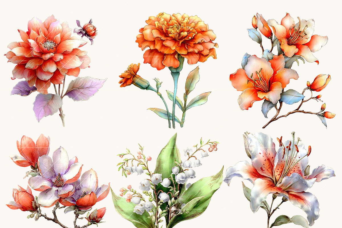 Whimsical Spring Flower Clipart, an Object Illustration by Design Scotch (Photo 5 of 9)