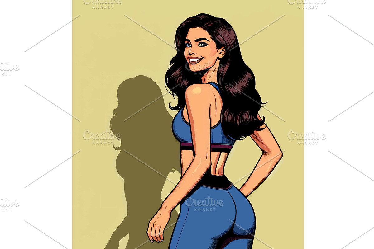 Smiling Woman in Activewear vector, a Person Illustration by AlexArt