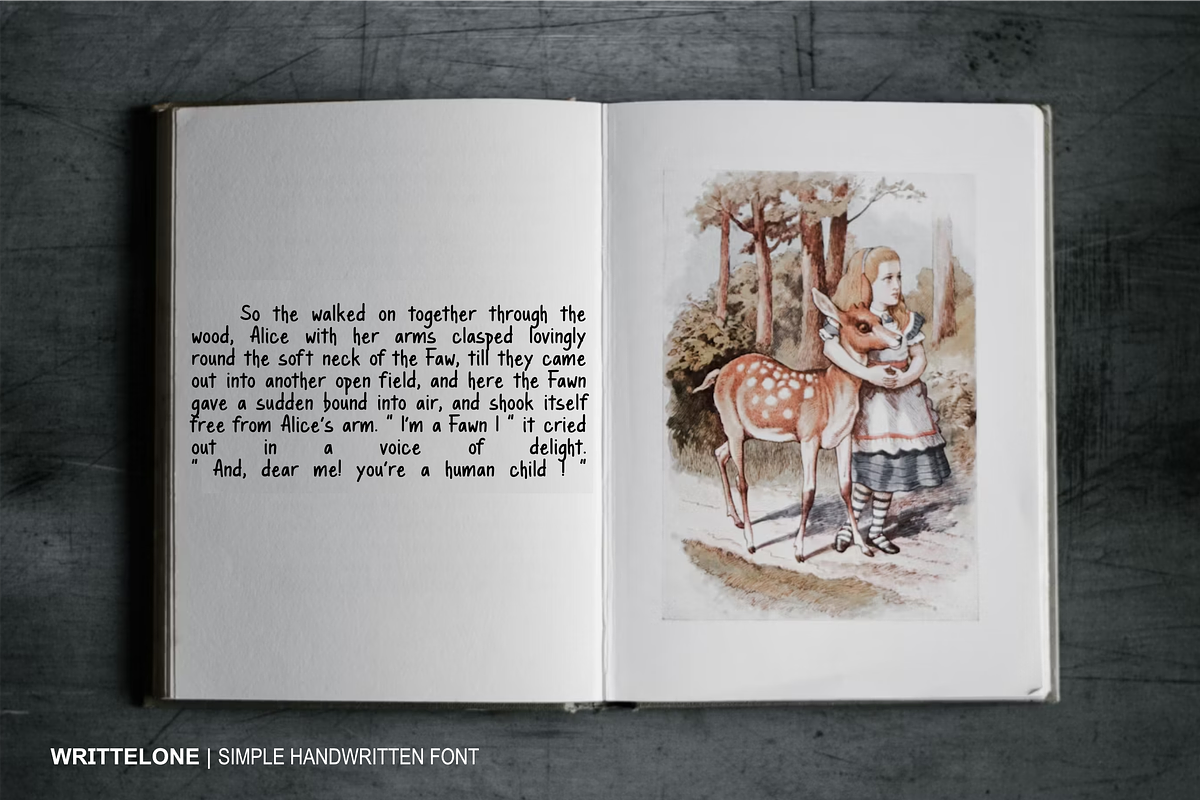 Writtelone - Simple Handwritten Font, a Font by zamjumps (Photo 3 of 9)