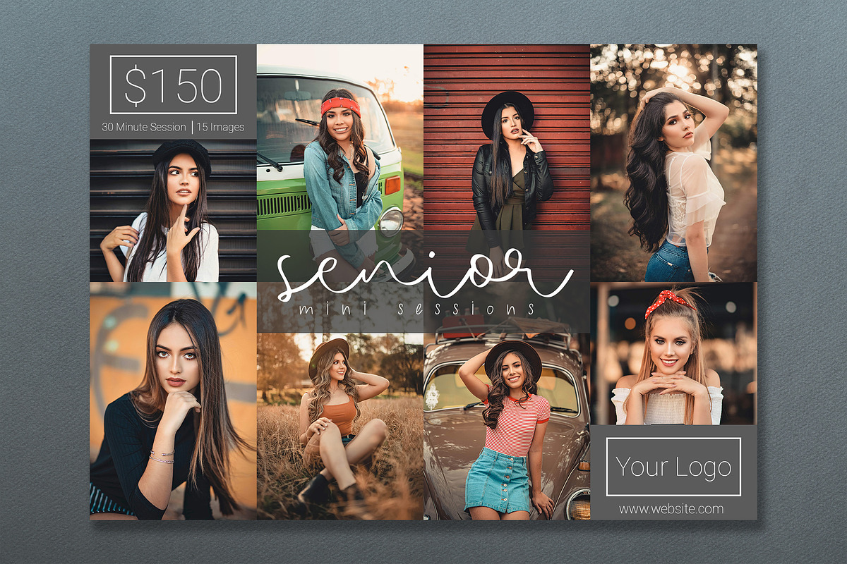 Senior Session Template PSD, a Templates & Theme by Two Flamingos Shop