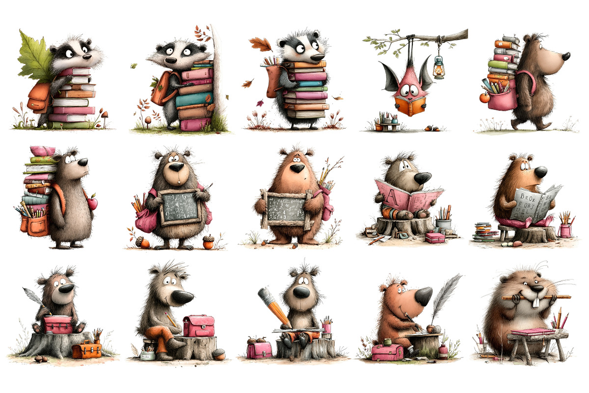 Woodland School PNG Clipart, an Education Illustration by Nicolle's Colorful Art (Photo 2 of 6)