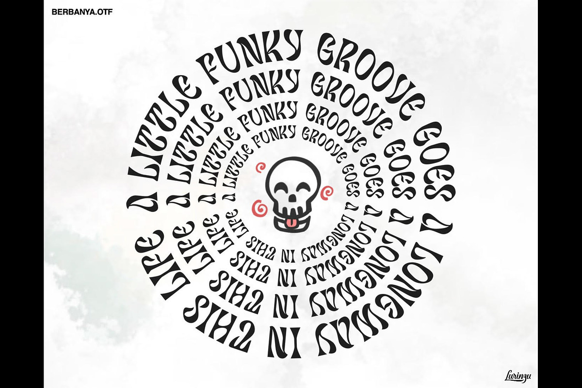 Berbanya - Funky Psychedelic Font, a Serif Font by Lurinzu Studios (Photo 2 of 11)
