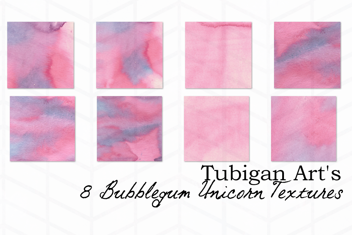 8 Yummy Bubblegum Digital Papers, a Texture Illustration by Tubigan Art (Photo 1 of 2)