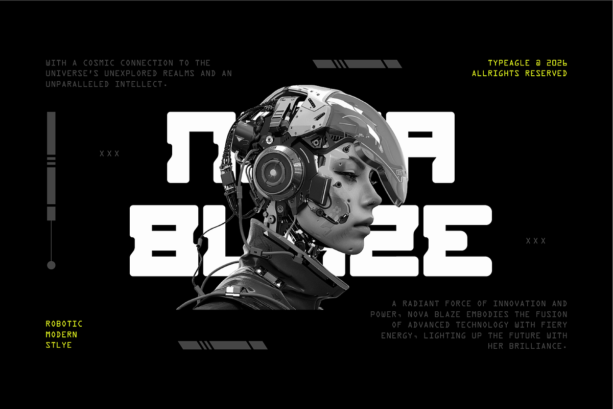 Rogweek - Futuristic Display Font, a Sans Serif Font by Typeagle (Photo 4 of 11)