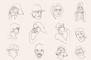 hand sketched faces vector, an Illustration by Tropical Type (Thumbnail 3 of 5)