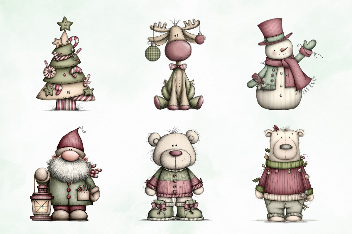 Whimsical Christmas Clipart Bundle, an Illustration by Creative Art (Photo 6 of 10)