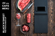 Black Cafe Menu Mockup (vertical), an iPhone Mockup by mockupgeek (Thumbnail 3 of 4)