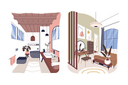 Modern home interior designs set, an Object Illustration by Good Studio (Thumbnail 2 of 6)