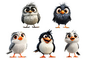 Fluffy Birds Clipart Bundle, an Illustration by Pixels.Craft (Thumbnail 7 of 8)