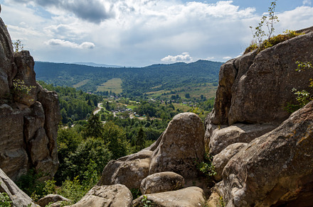 remains of an old fortress in tustan, a Nature Photo by Photostock