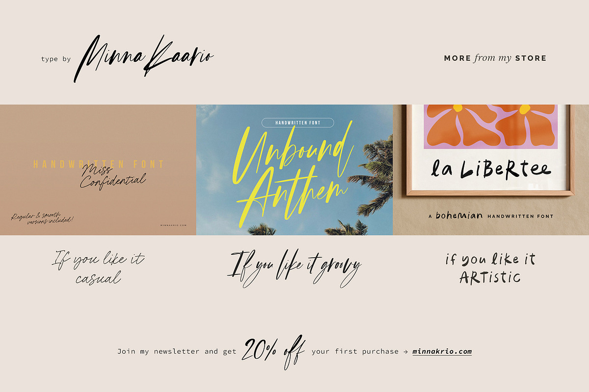 Miss Noteworthy handwritten font, a Handwritten Font by Minna Kaario (Photo 14 of 14)