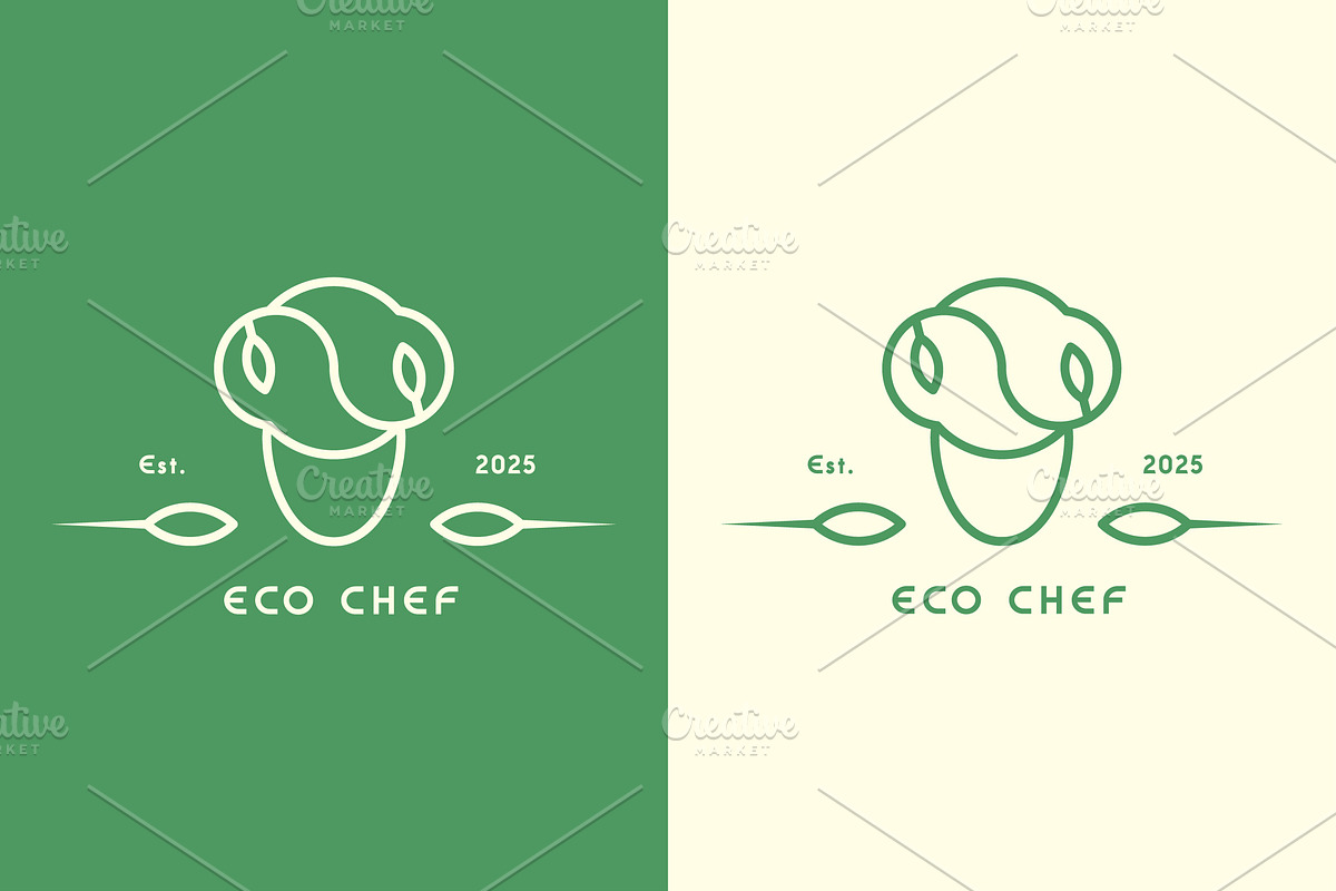 Eco Chef Logo Design Icon, a Branding & Logo Template by Morvana Crew