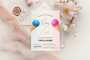 5x7 Card Mockups, Stationary Mockup