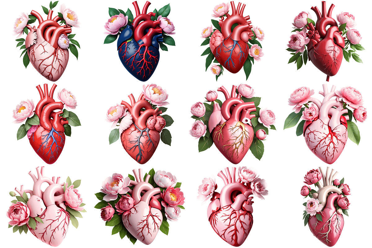 Floral Heart Clipart, an Illustration by Forhadx5 (Photo 3 of 5)