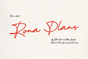 Rona Plans Font, a Script Font by DearLailaStudio