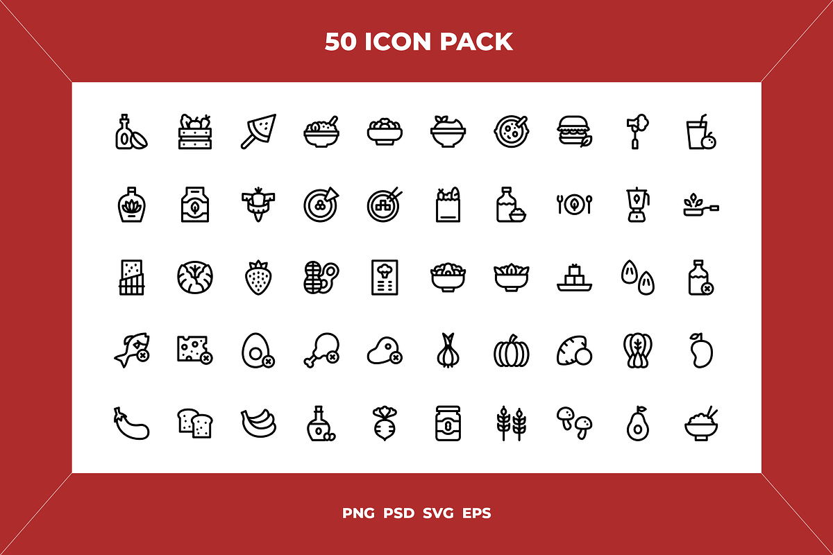 Vegan icons, an Outline Icon by Wencory (Photo 1 of 2)