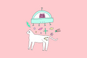Magical Cats Aliens Set, an Animal Illustration by Annie Konst (Thumbnail 2 of 8)