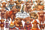 Autumn Fall Highland Cow Clipart, an Illustration by Designking (Thumbnail 1 of 4)