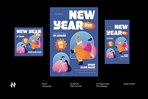 New Year Eve Flyer, a Flyer Template by Neermana