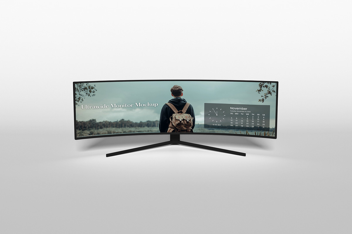 Ultrawide Monitor Mockup, a Wearable Device Mockup by AnasStudio (Photo 3 of 4)