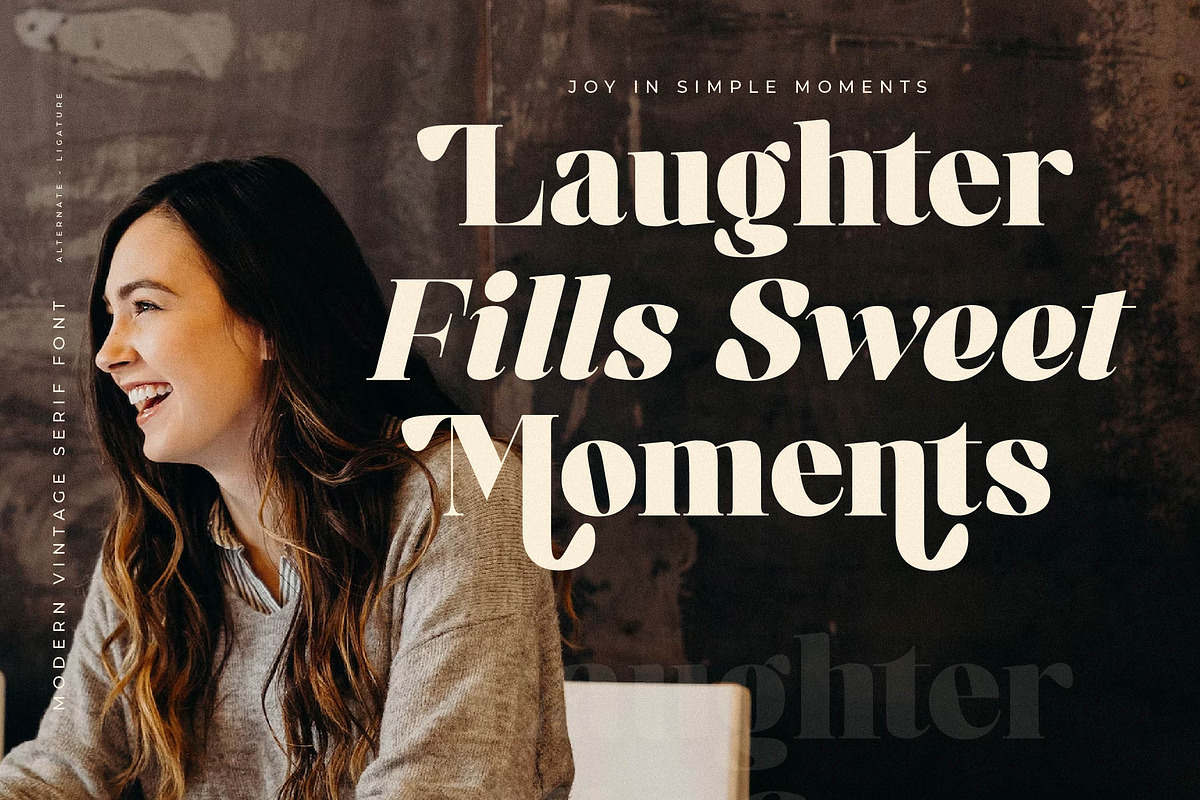 Kindora Bufferly Modern Vintage, a Serif Font by Letterena Studios (Photo 5 of 15)