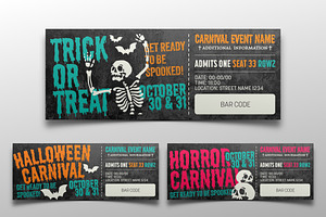 Editable Spooky Halloween Tickets