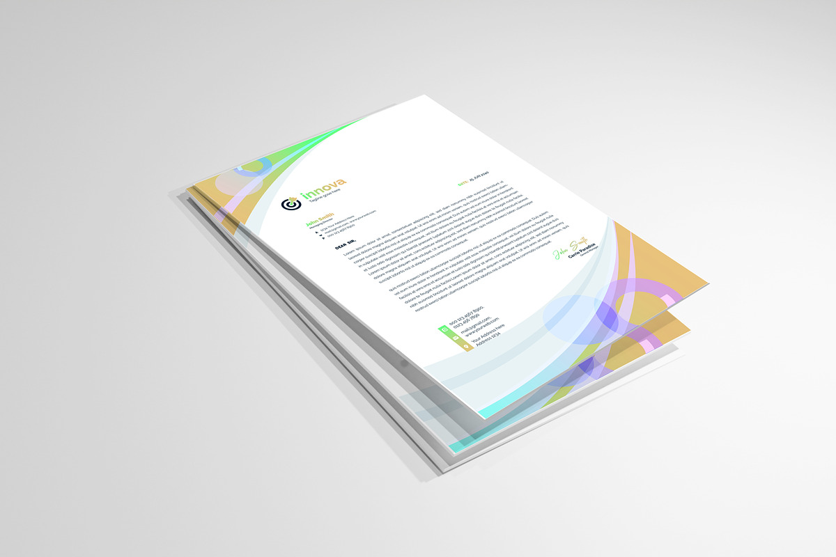 Colourful business letterhead, a Stationery Template by mdmijanur0187 (Photo 5 of 8)