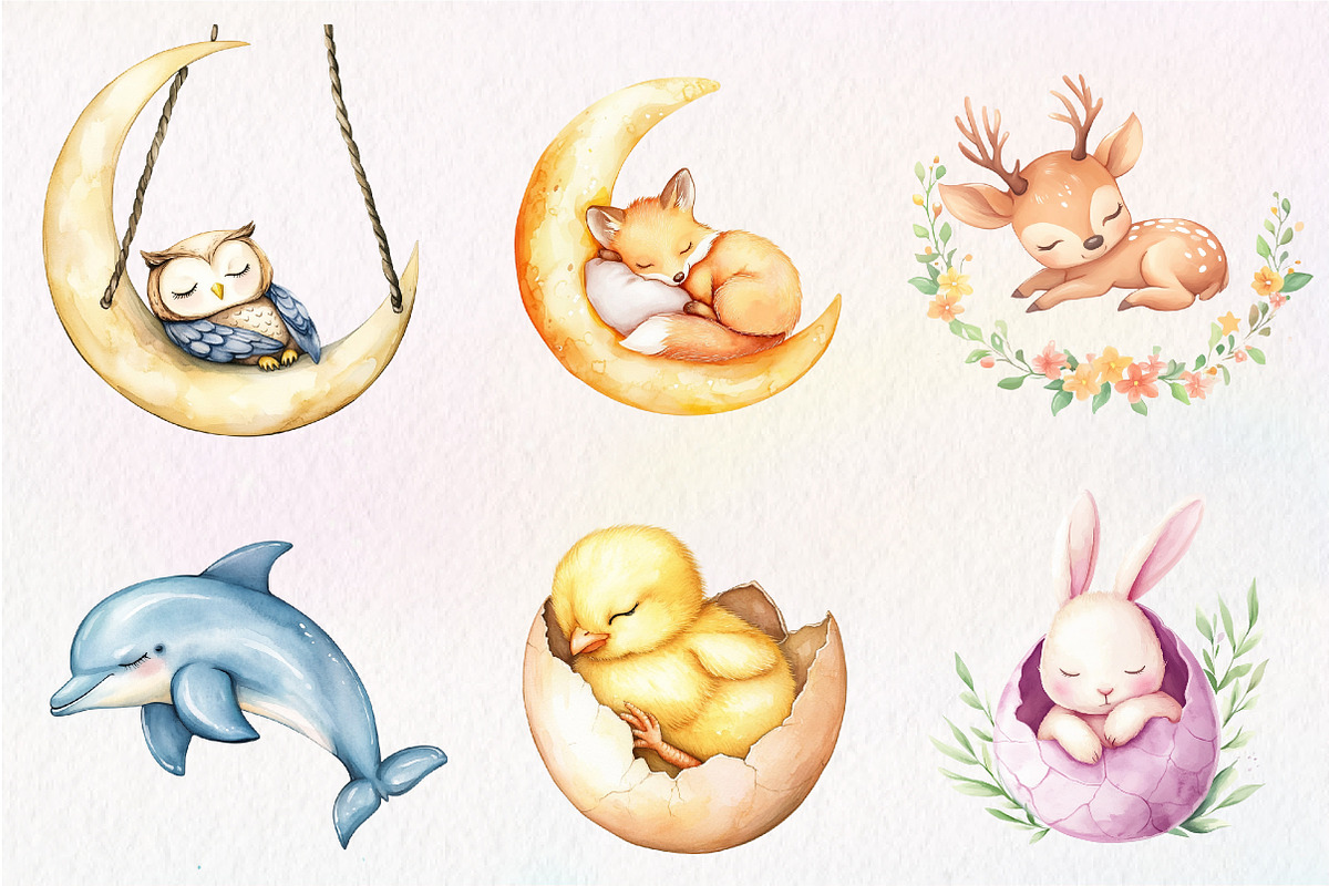 Sleeping Baby Animal, Sweet Dreams, an Illustration by CreationArt (Photo 8 of 9)