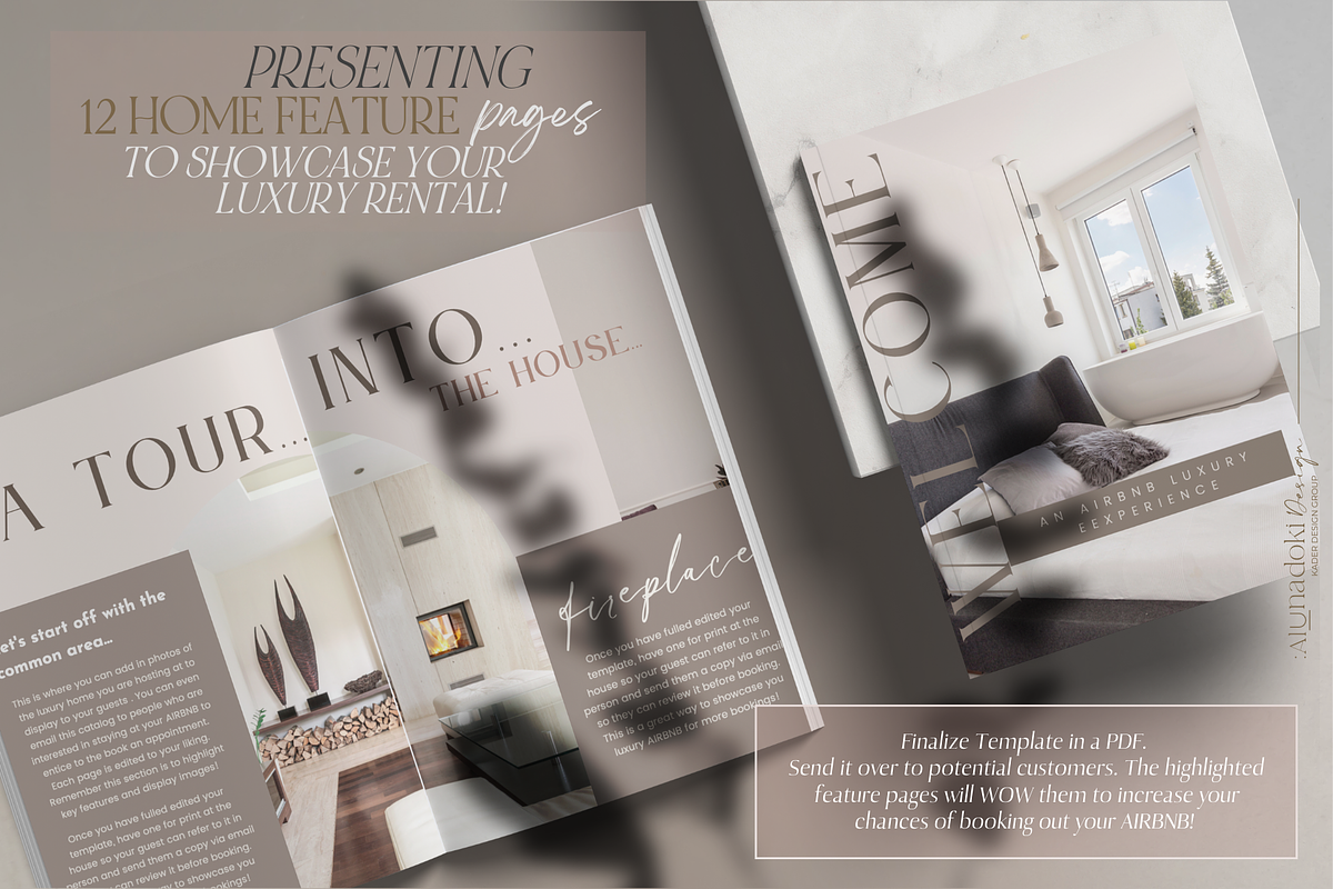 Airbnb Canva Welcome Book Guide, a Social Media Template by ALunadoki Design (Photo 5 of 8)