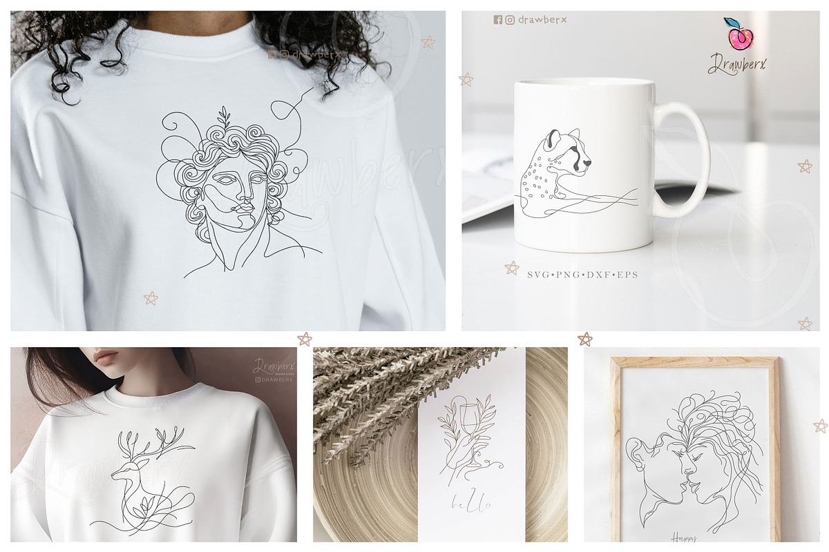 Minimalist Line Art Boho doodles 149, an Illustration by Drawberx (Photo 5 of 16)