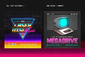 80's Synthwave Square Artpack