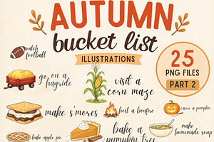 Autumn Bucket List PNG Bundle Part 2, an Emoji Icon by Tanya Kart