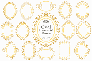 Oval Ornamental Frame Vector Bundle