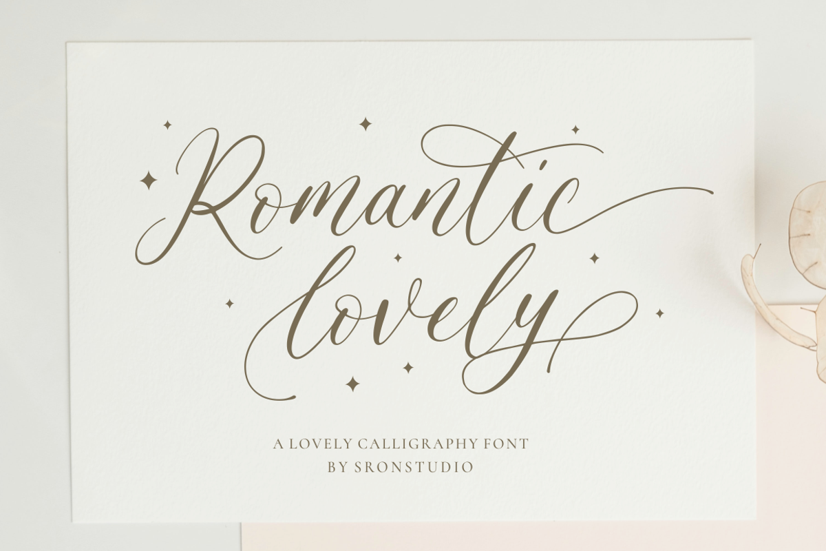 Romantic Lovely - Calligraphy Font, a Script Font by Sronstudio (Photo 1 of 23)